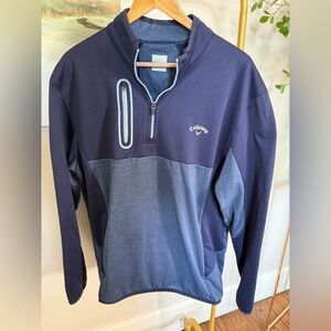 Callaway Two-Tone Navy and Blue Pullover XL quarter zip